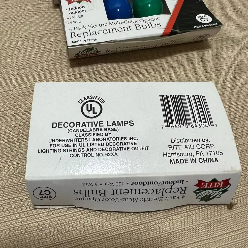 Yule Rite MuLticolor Christmas Replacement Bulbs C7 Outdoor Multi Colors Opaque